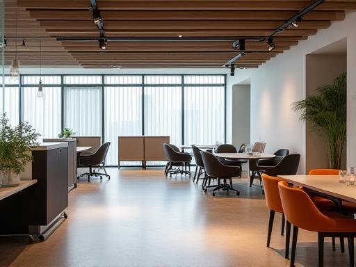 Modern office interior at Studio Brillante, Milan featuring collaborative spaces